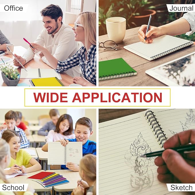 Yahenda 6 Pcs Spiral Notebook Bulk A5 Journal Lined 8.3'' x 5.5'' Writing Composition Paper Small Notepad Subject Notebook for Students Office Business Back to School Supplies (Mixed Colors)