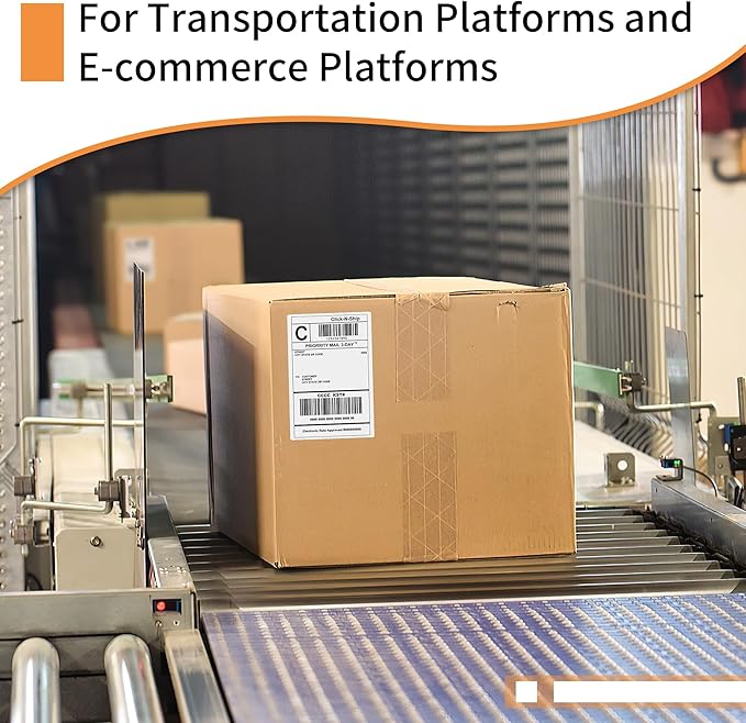 L LIKED 4000 Fanfold 4 x 6 Direct Thermal Shipping Labels, with Perforated Line, Compatible with Zebra & Rollo Printer, White, Commercial Grade