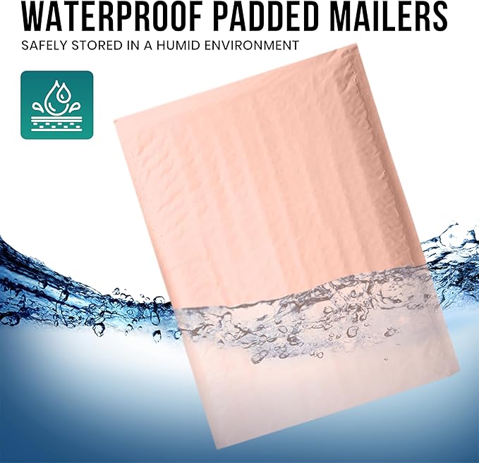 Levex - #2 8.5" x 12" [5 Pack] Light Pink Poly Bubble Mailers, Padded Envelope Mailers, Packing Envelope & Mailing Bags for Shipping