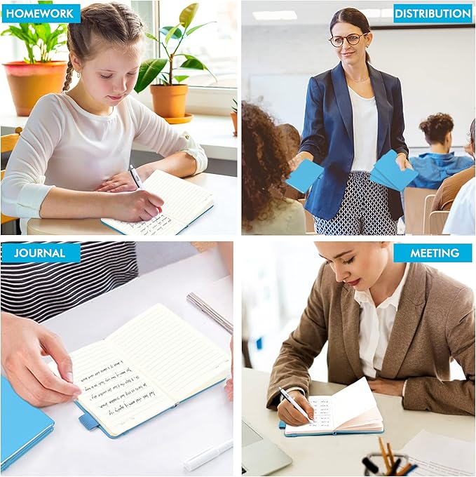 feela 15 Pack Pocket Small Notebooks Bulk, Mini Cute Notepads Hardcover College Ruled Lined Journals with Pen Holder for School Business Memos, with 15 Black Pens, 3.5”x 5.5”, A6, Teal