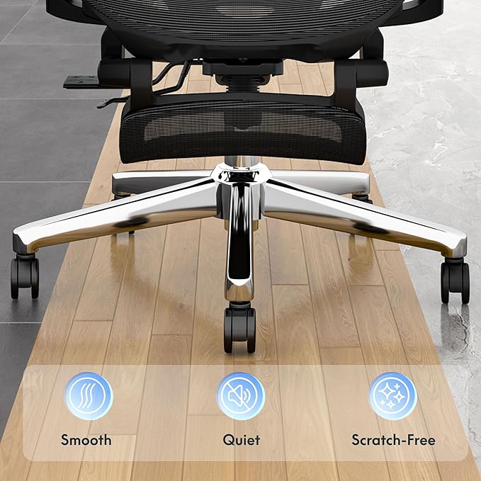 FLEXISPOT ErgoX Premium Ergonomic Office Chair with Footrest- Adjustable 3D Armrests, Dynamic Lumbar Support, Recline & Tilt Function, Mesh Seat, for Home & Office Use,Foam Blue