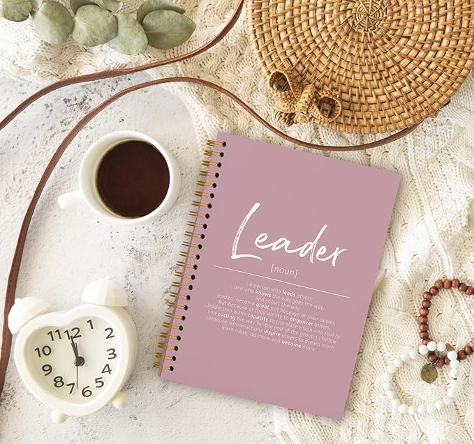 OXW Pink Meeting Notebooks for Work, Leadership Gifts Office Work Notebook Journal for Writing Note Taking, Thank You Appreciation Gifts for Women Men Leader Mentor Boss Manager Principal, 5.5"x8.3"