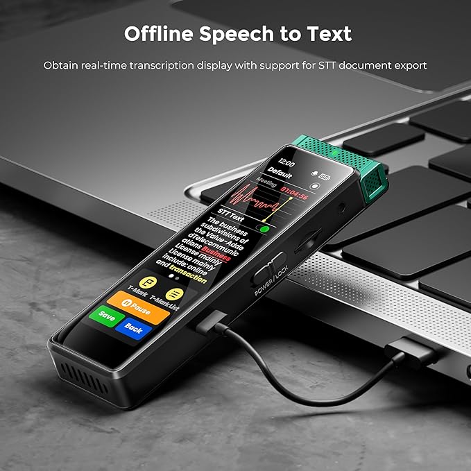 136GB Digital Voice Recorder with Playback, Innioasis R1 Full Touchscreen Voice Recorder with AI Intelligent Transcription and Bluetooth, Voice Activated Sound Audio Recorder Device with Mic (Green)