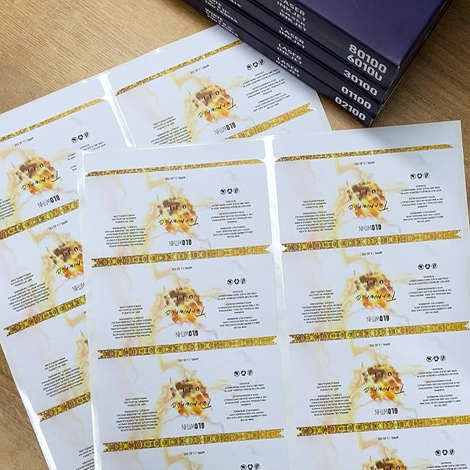 2" x 4", 25 Sheets, 250 Blank Shipping Labels, Printable White Sticker, Shipping Labels for Laser & Inkjet Printers, Letter Size