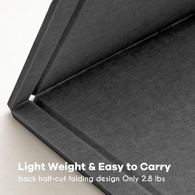 Large Bulletin Board - 48 x 36 Inches, Decorative Felt Pin Board for Wall - 4' x 3' Foldable Photo Display Board with Self-Adhesive Tape, Includes 20 Push Pins - Dark Gray