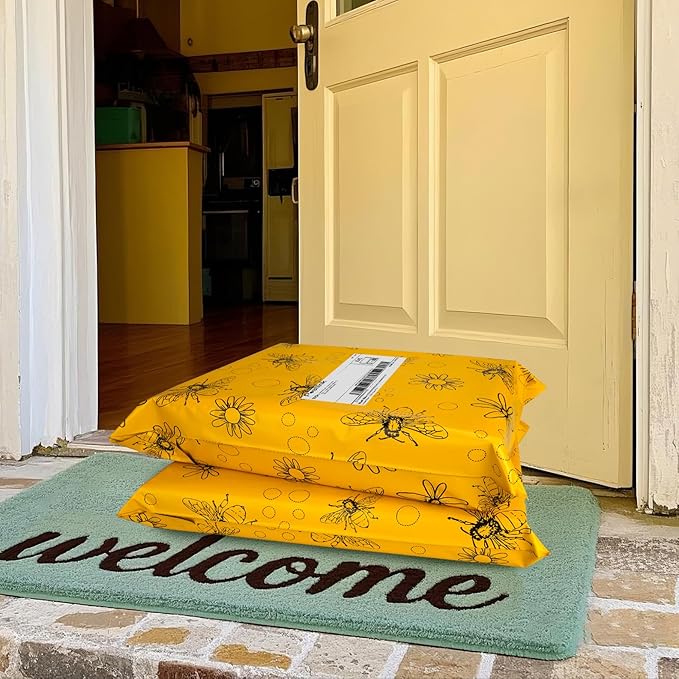 Bees Poly Mailer 10x13 Inch 25 Pcs, Waterproof Shipping Bags for Clothing, Tear-Resistant Mailier Bags, Strong Mailing Bags with Self-Seal