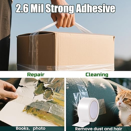 Lichamp Clear Packing Tape, 24 Rolls Heavy Duty Packaging Tape Refill for Moving Boxes, Mail Shipping Supplies, 1.88 inch x 55 Yard x 2.6 mil, A224TP