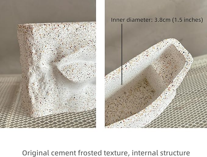 1PC Nordic - Style Textured Concrete Multi - Purpose Toothbrush Holders for Bathroom & Modern Pen Holder for Desk,Cement Toothbrush Stand