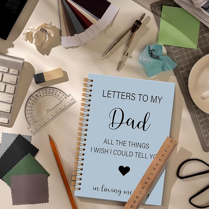 Memorial Gifts for Loss of Dad Grief Notebook Journal, Letters to My Dad in Heaven Journal, Sympathy Notebooks Gifts for Loss of Dad Father, In Loving Memory Sympathy Gifts, 6x8.2In（Blue）