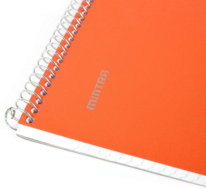 Mintra Office TOP BOUND Durable Spiral Notebooks (Orange, College Ruled 3pk)
