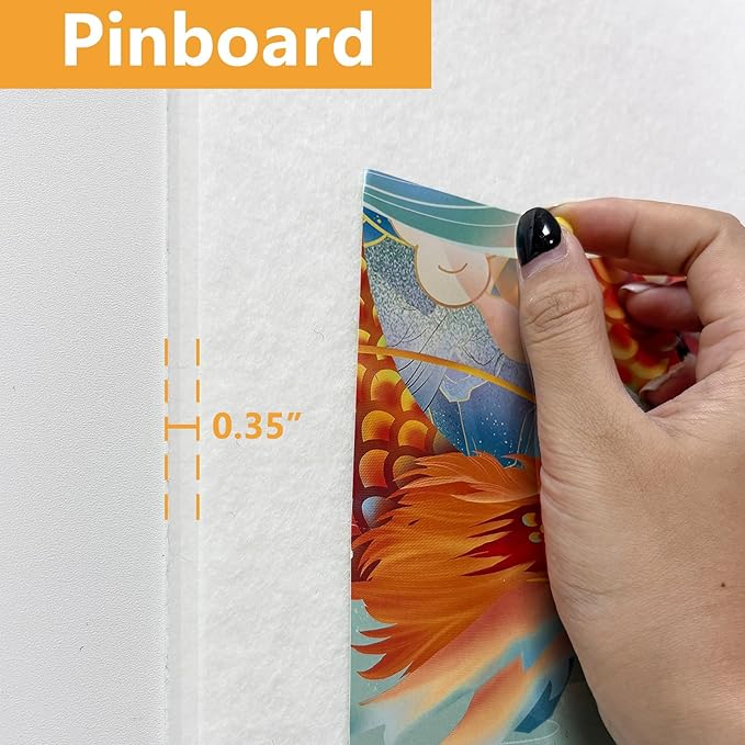 Large Cork Board for Wall with Pins, 36" x 24" Bulletin Board Self-Adhesive Pin Board | Customized 6 Packs Felt Tiles for Office Home Wall Decor, White