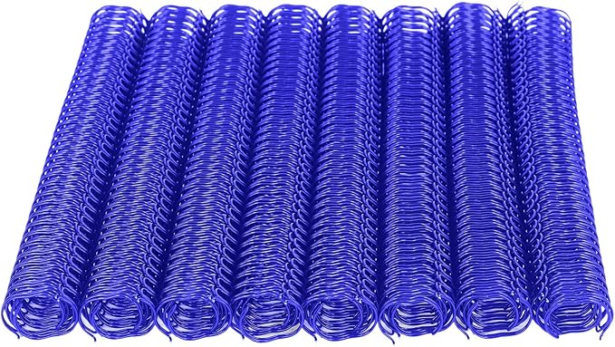 100 Pack Double Loop Wire Binding Spines, YolieraArt Wire Binding Spines, 5/16 Inch Binding Wire for Letter Size (40 Sheet Capacity, 100P, 3:1 Pitch, Blue)