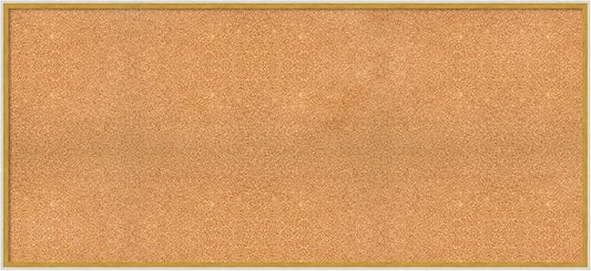 Amanti Art Natural Cork Board for Wall, 27x59 Vision Board with White Frame, Oversize Corkboard Office Decor for Home Organization, Modern Corkboard Pinboard to Display Items for Home Organization in