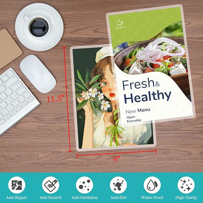 Thermal Laminating Pouches 5 mil, Clear 9 x 11.5 Inch Laminating Sheet Paper for Thermal Laminator, Holds US Letter Size Lamination Sheets (100 Pack)