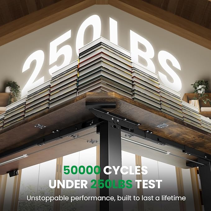 SIAGO L-Shaped Standing Desk - 63 x 55 Inch Adjustable Corner Standing Desk with Charging Station - L Shape Sit Stand Table with Memory Controller, Splice Board for Home Office