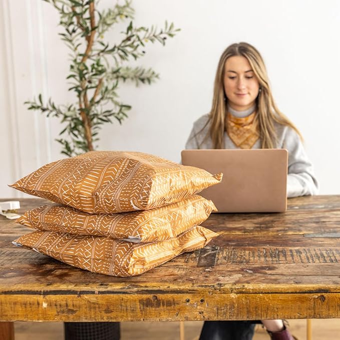 Poly Mailers 10x13 Inch 100 Pack Medium Shipping Bags Strong Thick Mailing Envelopes | Self Sealing Adhesive | Waterproof & Tear Resistant | Small Business Packaging for Clothing - Boho Brown