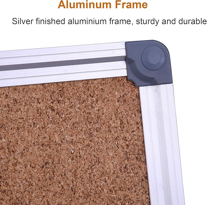 2-Pack 36 x 24 Inch Cork Board Bulletin Notice Board Message Memo Pin Board for Home Office School, Silver Aluminum Frame