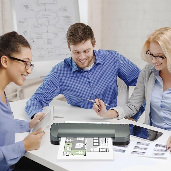 SINCHI 13-Inch Thermal Laminator & Foil Applicator, 3–10 Mil, 4-Roller, 55s Warm-Up, 40 in/Min, Auto Shutoff, Commercial-Grade Laminating Machine with 10 Pouches for Office, School, Crafts & DIY