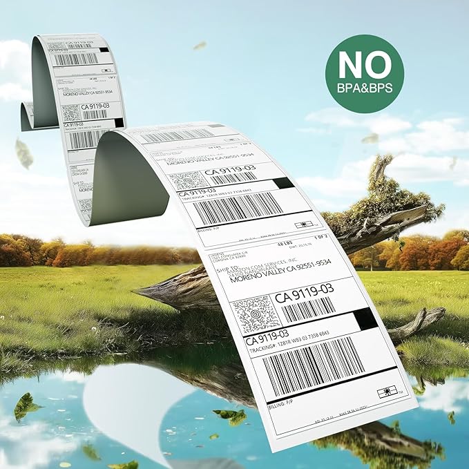 Thermal Shipping Labels - 350 Sheets per Roll, 4x6 Inch, Compatible with Zebra, Brother, Rollo, JADENS, Nelko, Phemome, Polono Printers, Self-Adhesive, Premium Quality for Shipping & Packaging