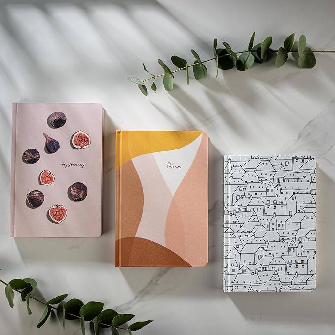 DIVERSEBEE Hardcover Lined Journal Notebook, Medium A5 (5.8 x 8.3 inches), 192 Pages, Thick Paper, Aesthetic Journals for Writing, Office School Bible Journaling Supplies (City on a Hill)