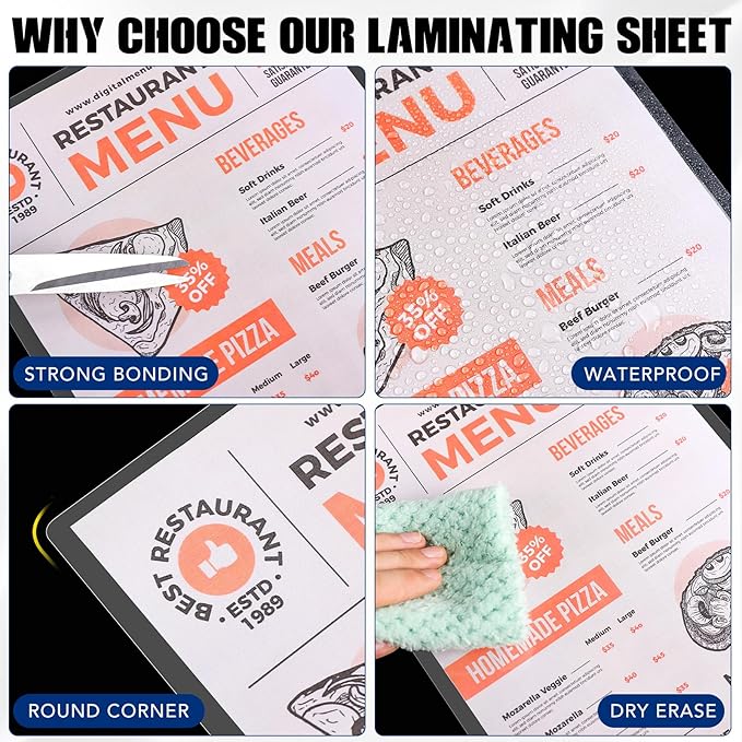 150 Pack 5 Mil Laminating Sheets, 9x11.5 Inches Thermal Laminating Pouches, for Laminator, Letter Size, Ultra Clear, Thick, Hold 8.5x11 Inches, Office School Supplies