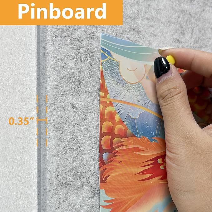 Large Cork Board for Wall with Pins, 36" x 24" Bulletin Board Self-Adhesive Pin Board | Customized 6 Packs Felt Tiles for Office Home Wall Decor