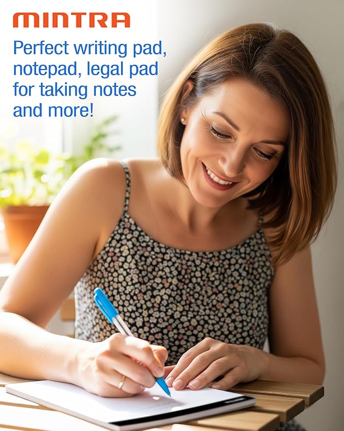 Mintra Office Legal Pads - ((BASIC WHITE 6pk, 8.5in x 11in, NARROW RULED))