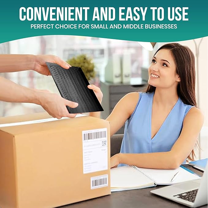 Levex - #0 6" x 10" [5 Pack] Black Poly Bubble Mailers, Padded Envelope Mailers, Packing Envelope & Mailing Bags for Shipping
