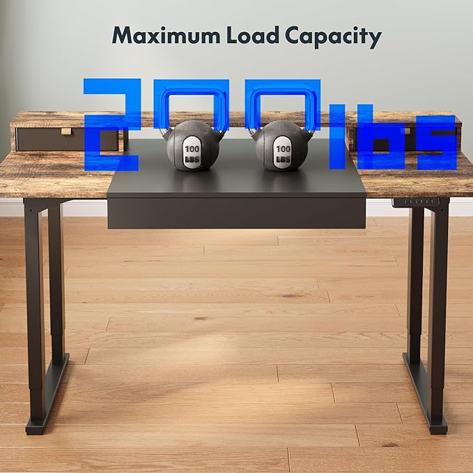 SANODESK Electric Standing Desk with Drawers, 63 x 32 inch Height Adjustable Computer Desk, Home Office Stand Up Desk with 3 Preset Heights, Black