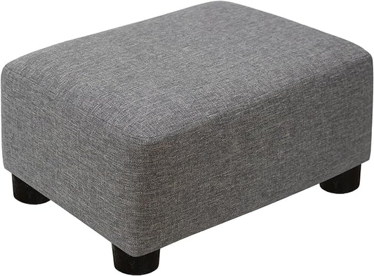 CAROLMADE Small Foot Stool Ottoman Footstool with Legs Under Desk Footrest for Living Room Bedroom and Office,Linen-Grey