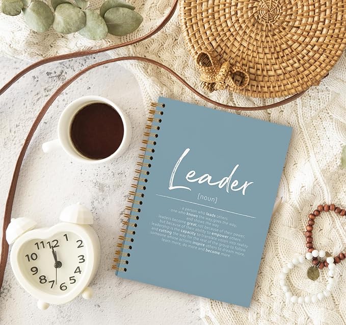 OXW Blue Meeting Notebooks for Work, Leadership Gifts Office Work Notebook Journal for Writing Note Taking, Thank You Gifts for Women Men Leader Mentor Boss Manager Principal, 5.5"x8.3"