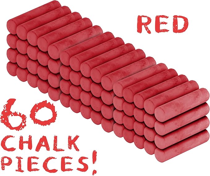 Kid Made Modern 60 Count Pack of Sidewalk Chalk (Red)