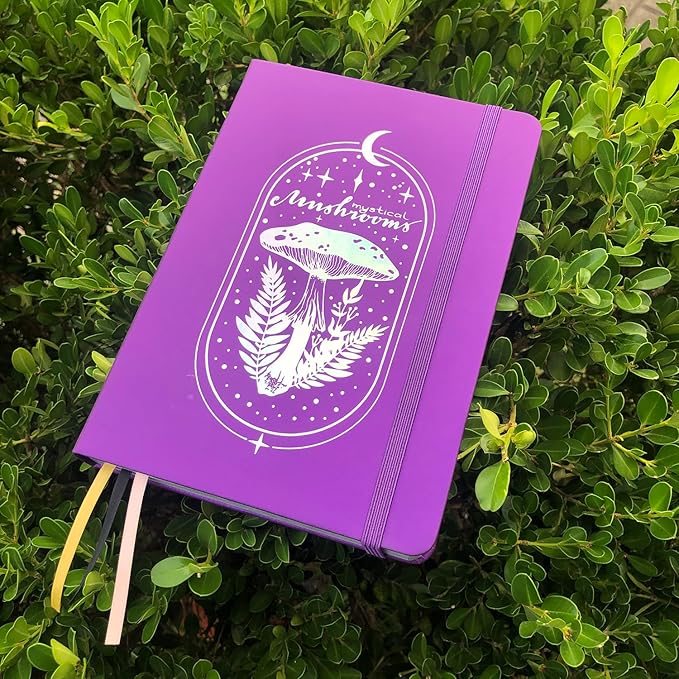 Dotted Notebook Journal 180GSM Bamboo Thick White Paper 160 Pages 5 * 5MM Dot Grid, Lay Flat Binding,Colored Silver Edges, Bookmarks and Expandable Back Pocket (BKP-1)