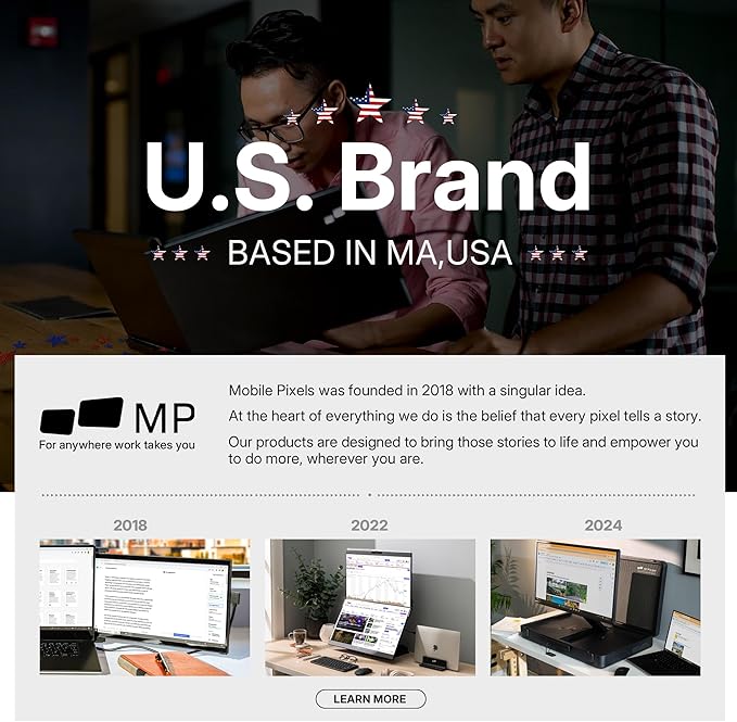 Mobile Pixels Geminos (2 x 24 inch) IPS Dual Stacked Computer Monitors with 65W USB-C Charging, 1080P Webcam&Speakers, All-Inclusive Workstation PC Monitor, USB-A/USB-C/HDMI, Ergo Design(2 Monitors)