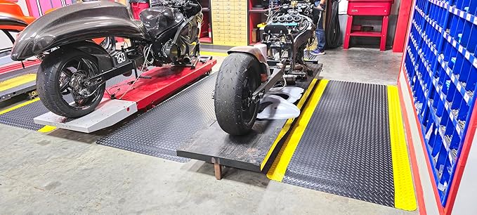 Rhino Mats, American Classic Diamond Anti-Fatigue Mats, Industrial Ergonomic Comfort Standing Mat for Work, Home, Garage, Office, Kitchen or Anywhere (Black/Yellow 9/16" Thick, 3 FT. x 24 FT.)