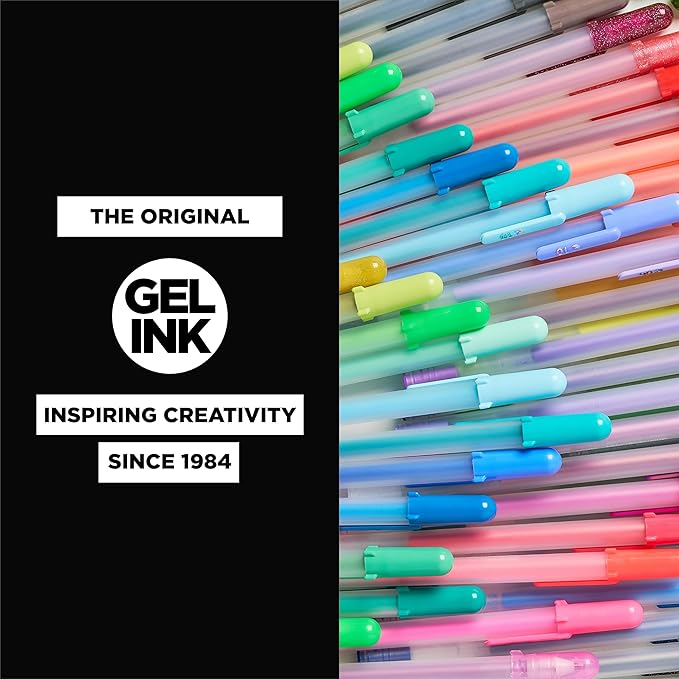 SAKURA Gelly Roll Metallic Gel Pens - Pens for Scrapbook, Journals or Drawing - Art Gifts, DIY Projects - Colored Metallic Ink - Medium Line - 10 Pack