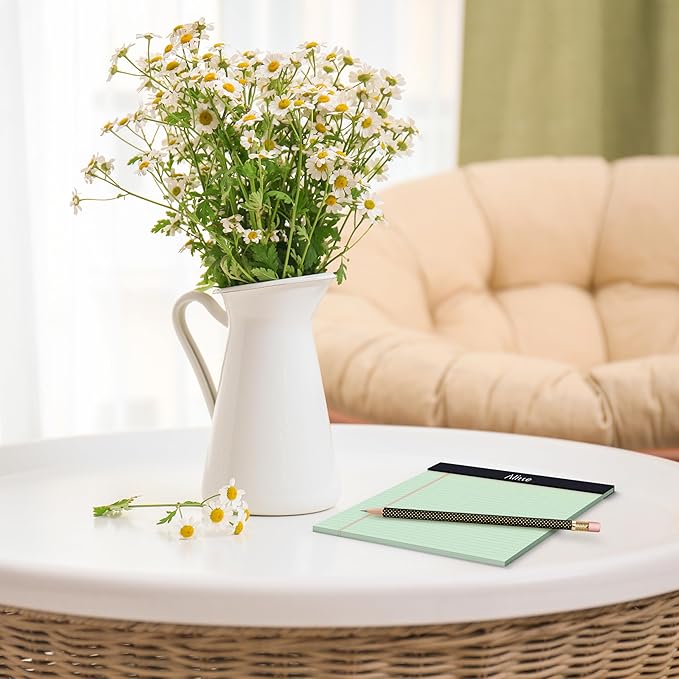 Colored Legal Pads 8.5 x 11, Pack of 12 - Perforated Wide Ruled Writing Note Pads - Premium Thick Paper, No Ink Bleeding - Lined Legal Pad For Home, Office, School, Business - 50 Sheets