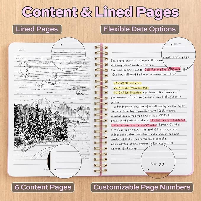deli 3-Pack Lined Spiral Journal Notebook, 160 Pages, A5 (5.5"x8") Hardcover Writing Notebook, College Ruled Spiral Bound Journal for Women & Men - Perfect for Work, School, Office & Note Taking