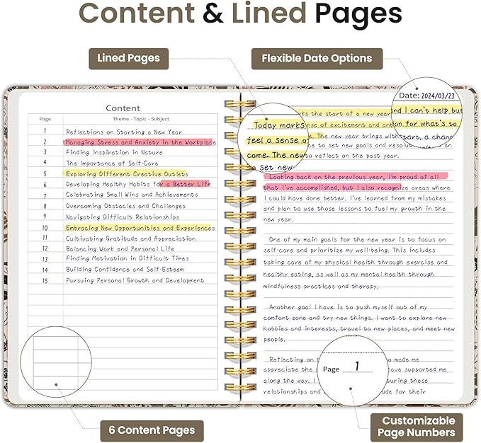 Lined Spiral Notebook Journal for Work, 300 Pages Thick B5 (7.1"x10") College Ruled Journal for Women & Writing, Hardcover Notebook for Note Taking, Perfect for Office Home School, Magical Forest