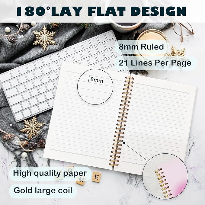 BearCake Trendy Y2K Pink Aura Preppy Notebook Journal, Trust the Process Inspirational Notebooks, Aesthetic Notebooks, Pink Aesthetic Office Supplies, Hardcover Spiral Notebook 5.5x8.3