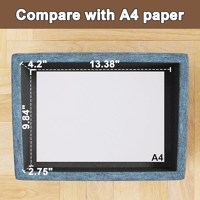 Small Footstool Ottoman with Storage, Ottoman Foot Rest, Modern Foot Stool with Adjustable Lid and Sturdy Wood Legs for Living Room, Bedroom, Couch, Enterway, Blue