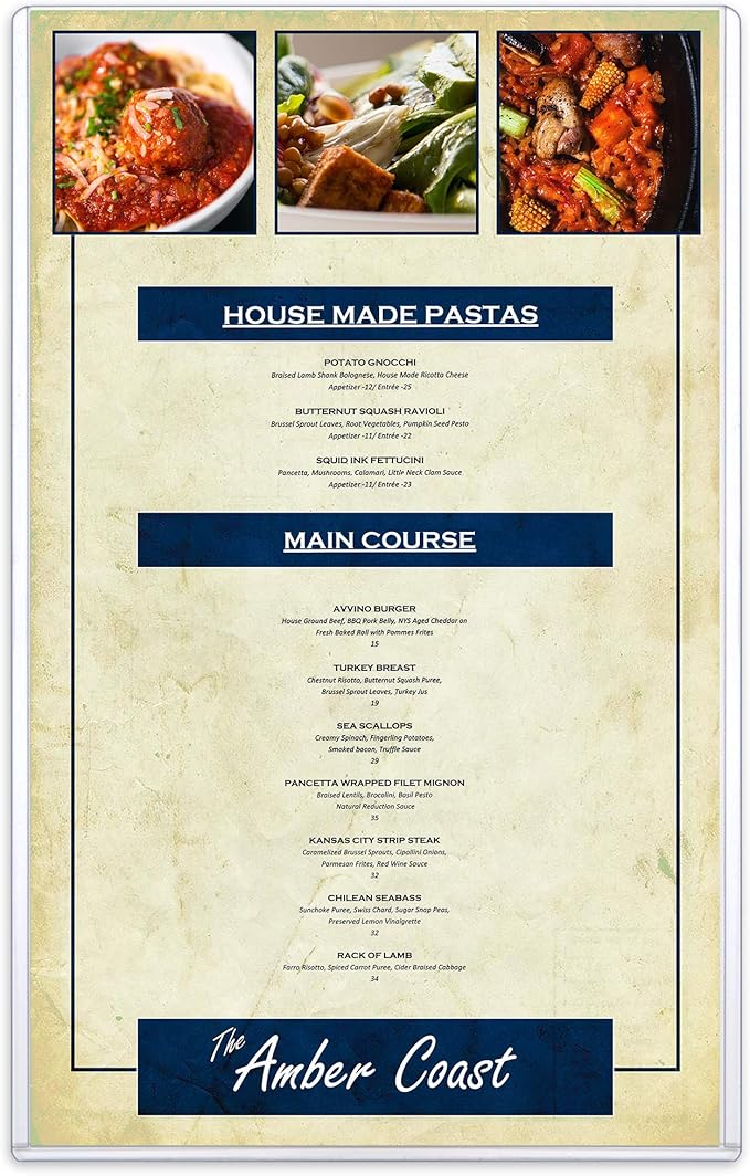 StoreSMART - Rigid Plastic Menu - 8.5" x 14" - 150-Pack - HPP812X14-MENU-150