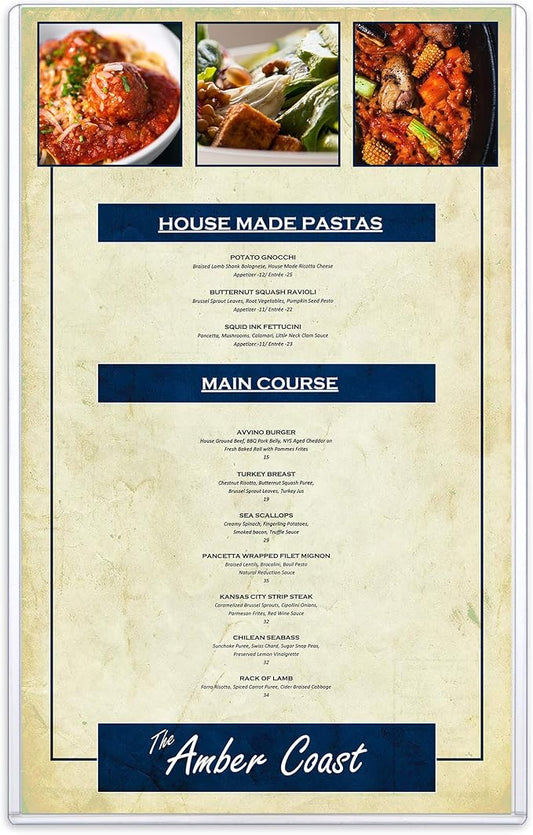 StoreSMART - Rigid Plastic Menu - 8.5" x 14" - 150-Pack - HPP812X14-MENU-150