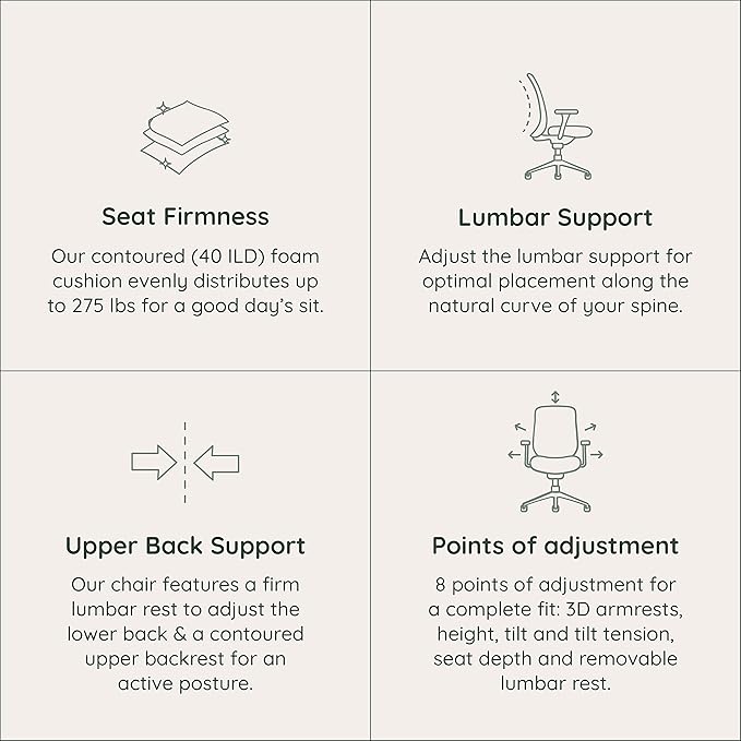 Branch Ergonomic Chair - A Versatile Desk Chair with Adjustable Lumbar Support, Breathable Mesh Backrest, and Smooth Wheels - Experience Optimal Comfort and Support - Black