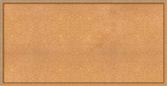 Amanti Art Natural Cork Board for Wall, 30x58 Vision Board with Bronze Frame, Oversize Corkboard Office Decor for Home Organization, Casual Corkboard Pinboard to Display Items for Home Organization