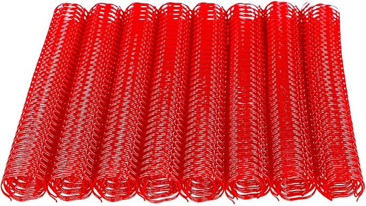 100 Pack Metal Twin Loop Binding Wire Coils, 34-Loop, 3/4" Cinch Book Binding Wire, 3:1 Pitch, YolieraArt Double Loop Bindings180 Sheet Capacity Fit for School Office Notebook Maker Red