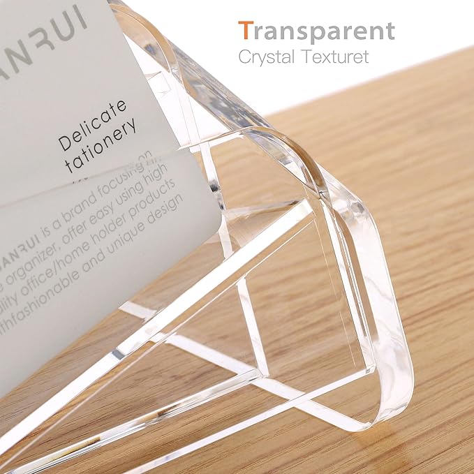 SANRUI Acrylic Business Card Holder for Desk, 3 Tier Clear Tilt Business Name Card Display Holders Stand Storage Organizer Fits 540 Business Cards (Horizontal, 9-Slot)