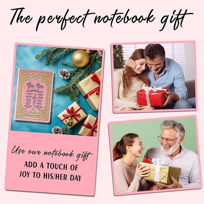 Pink A5 Lined Leather Journal Notebook,Inspirational Christian Gifts Hardcover Executive Notebooks for Men Women,200 Pages 100 Gsm Thick Ruled Paper Daily Diary for School,Family ,Friends,Work (You Beautiful Pink)