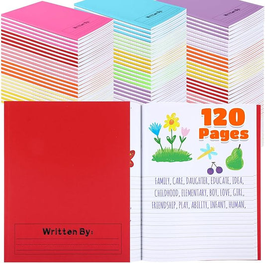Henoyso 48 Pcs 120 Pages Primary Composition Notebooks K-2 9 3/4 x 7 1/2 Inch Journals Primary Journals Blank Books for Kids to Write Stories Kindergarten (Classic Color)