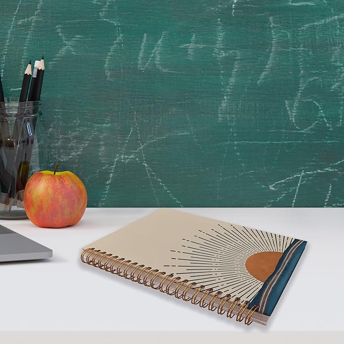 VNWEK Boho Notebook,Hardcover Spiral Notebooks 5.5×8.3 Inch,Aesthetic Notebook,Boho JournalGifts For Woman Man